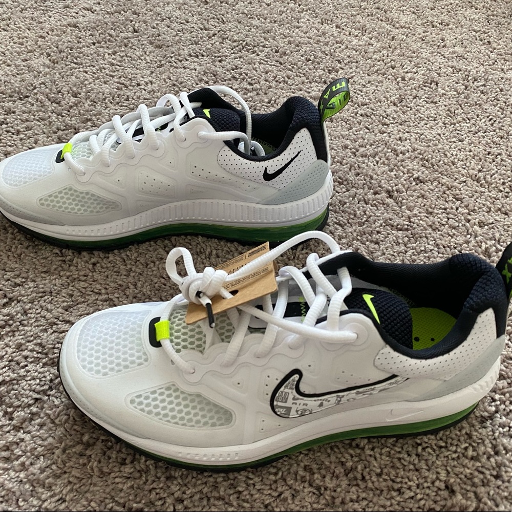 NIke Air Max Genome Sneaker Shoe White Volt DB0249-100 Men Size 6.5 Missing Lid